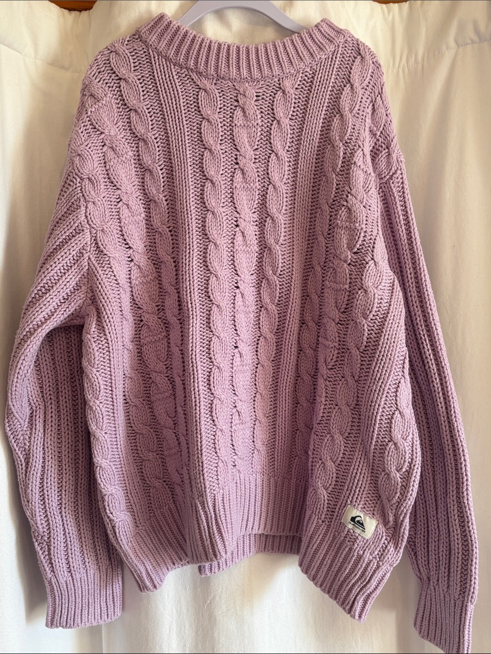 Quiksilver Women's Cable Knit Crew Sweater in Lavender